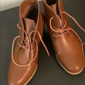 Brown Wedge Booties - Size 7